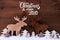 Moose, Wooden Tree, Snow, Merry Christmas And Happy 2020