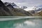 Mooserboden lake with the snowy peaks of Hohe Tauern.