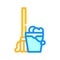 Mop with bucket color icon vector illustration