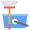 Mop and Bucket icon, Supermarket and Shopping mall related vector