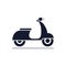 Moped black icon. Scooter outline symbol. Vector illustration