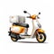 Moped Delivery Truck On White Background