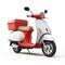 Moped Delivery Truck On White Background