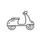 Moped flat line icon. Scooter linear symbol. Vector illustration