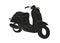 Moped stands drawing silhouette, vector