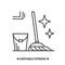 Mopping icon. Bucket and mop tidy floor, shiny clean simple vector illustration.