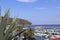 Moraira marina port view from agave