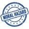 MORAL HAZARD text on blue grungy round rubber stamp
