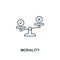 Morality icon. Thin line design symbol from business ethics icons collection. Pixel perfect morality icon for web design, apps,