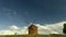 Moravian green fields with old traditional windmill on the hiills timelapse