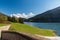 Moravka water reservoir in Moravskoslezske Beskydy mountains in Czech republic