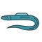 Moray, eel flat line illustration, concept vector isolated icon