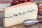 Morbier semi-soft cow milk French cheese with black mold layer