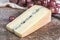 Morbier semi-soft cow milk French cheese with black mold layer