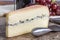 Morbier semi-soft cow milk French cheese with black mold layer