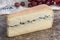Morbier semi-soft cow milk French cheese with black mold layer