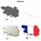 Morbihan, Brittany outline map set