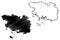 Morbihan Department France, French Republic, Brittany or Bretagne region map vector illustration, scribble sketch Morbihan map