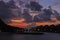 A more Closeup of Evening twilight on a tropical island paradise