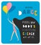 More dance.Feel your body`s positive energy,all off it. Girl with air balloons vector illustration. Dance party.