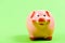 More ideas for your money. Finances and investments bank. Bank deposit. Piggy bank adorable pink pig close up