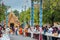 More monks with give alms bowl which came out of the offerings in the morning at Buddhist temple, Culture Heritage Site