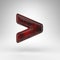 More than symbol on white background. Red amber 3D sign with glossy surface.