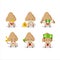 Morel cartoon character with cute emoticon bring money