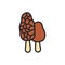 Morel icon. Vector isolated linear color icon contour shape outline. Thin line. Modern glyph design. Mushrooms. Food
