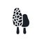Morel silhouette. Black isolated silhouettes. Fill solid icon. Modern glyph design. Vector illustration. Mushrooms. Food