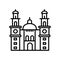 Morelia Cathedral in Mexico icon vector isolated on white background, Morelia Cathedral in Mexico sign , line or linear sign,