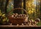 Morels mushrooms in a wicker basket on a wooden table. Autumn harvest