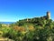 Moresco town in Fermo province, Marche region, Italy. Medieval atmosphere, sea and vegetation