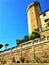 Moresco town in Fermo province, Marche region, Italy. Medieval tower, fortification and history