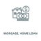 Morgage, home loan vector line icon, linear concept, outline sign, symbol