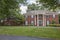 MORGANTOWN, UNITED STATES - Aug 01, 2014: Red Brick House with White Pillars