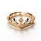 Mori Kei Inspired Gold Diamond Crown Ring - Detailed Matte Photo