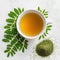 Moringa herbal tea. Flowers are brewed.