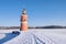 Moritzburg lighthouse in winter