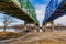 Mormon bridge across the Missouri river on highway I680 at Omaha.