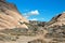 Mormon Rocks in front of desert wash in California high desert just outside of San Bernardino