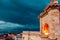 Morning bastion of the city of Cagliari and the view from it with a panorama of the city of Sardinia