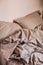Morning bed ruffled sleep wrinkled textile blanket