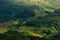 Morning birds eye view of rural village of Sri Lanka