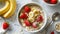 Morning Bliss, A Delectable Masterpiece of Oatmeal Enhanced With Luscious Strawberries and Bananas