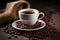 Morning Brew: Coffee Cup and Wooden Table.