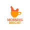 Morning Bright chicken coffee cup logo concept design