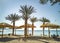 Morning at central beach of the Red Sea in Eilat