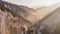 Morning Cliff Canyon Rheinschlucht Switzerland Aerial 4k