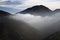 Morning clouds below mountains, Pine Mountain California, USA